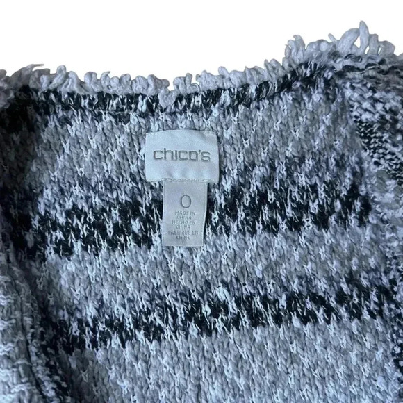 Chicos woven tweed striped jacket sz 0 Textured Elyse Cardigan - Picture 7 of 9